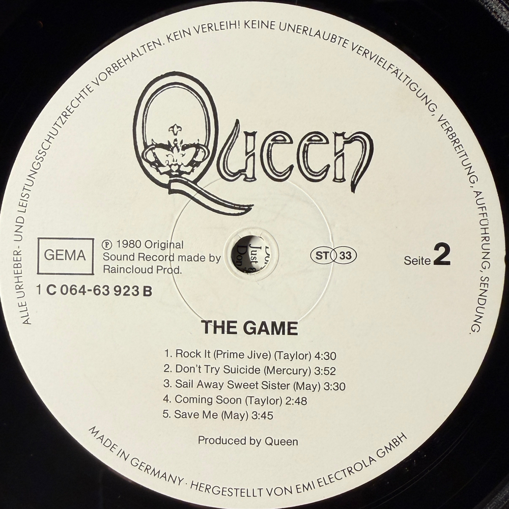 Queen ‎– The Game (Германия 1980г.)