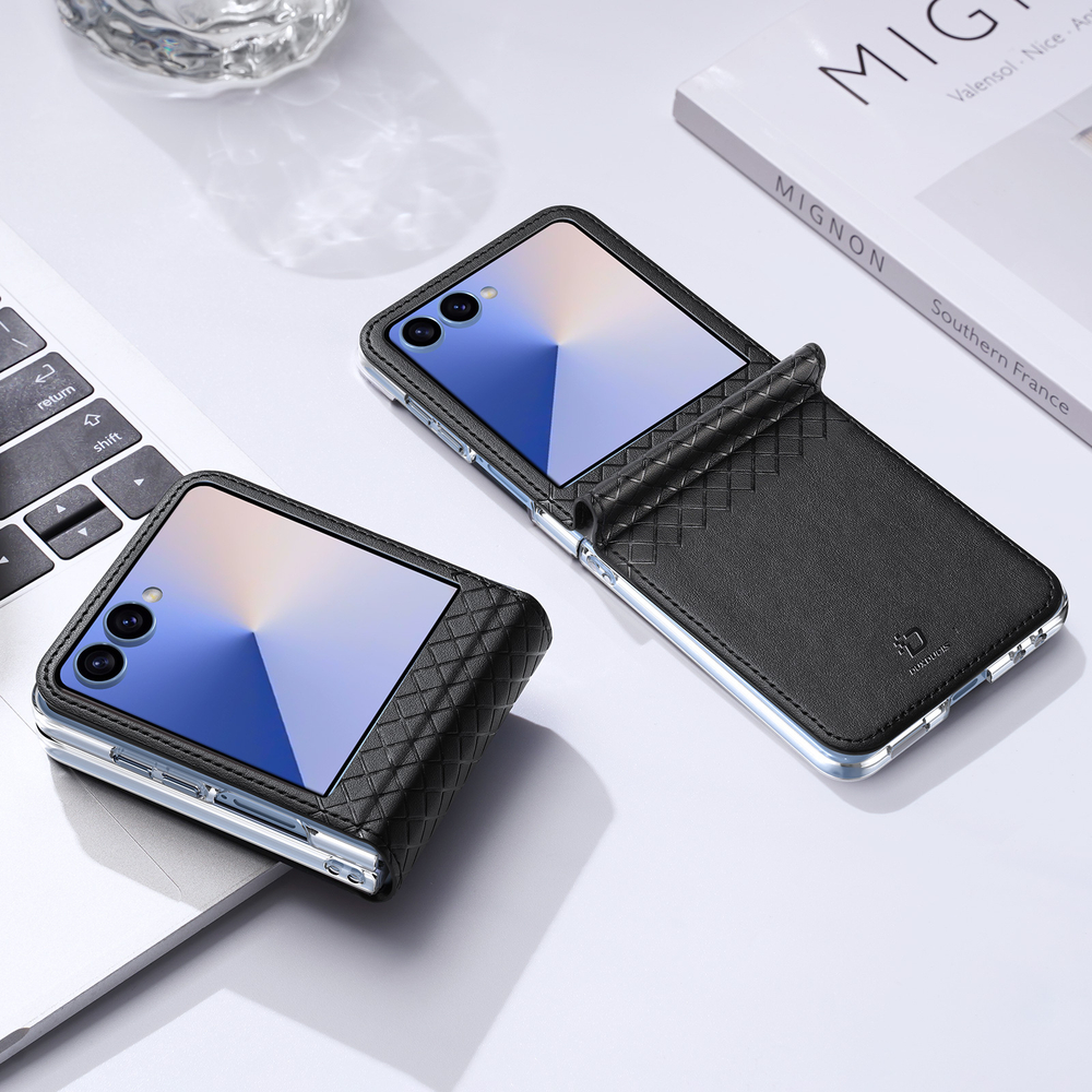 Чехол черного цвета из искусственной кожи от Dux Ducis для Samsung Galaxy Flip 7, серия Bril Series Case