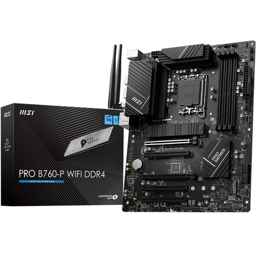 Материнская плата MSI PRO B760-P WIFI DDR4 (LGA1700/B760/4xDDR4/5xPCI-Ex16/2xM.2/SB7.1/GLAN/Wi-Fi/BT/HDMI/DP/ATX)