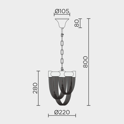 Подвесная люстра MODELUX ML.316.1 BS