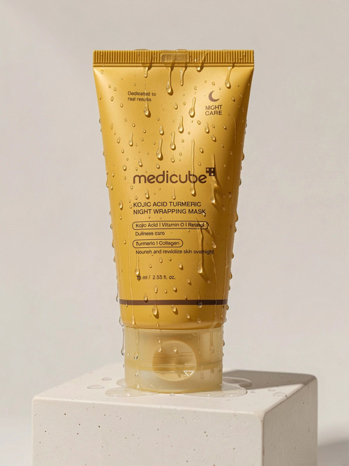 Ночная маска-плёнка с ретинолом и витамином С medicube Kojic Acid Turmeric Night Wrapping Mask