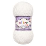 Пряжа Alize (Ализе) Velluto / уп.5 мот. по 100 г, 68м, 055 белый A