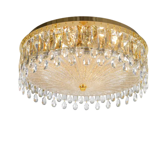 Люстра потолочная NewRgy 6026E/9A GOLD H+CLEAR, 9×40 Вт, золотая и прозрачная