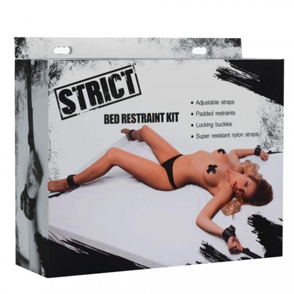 Комплект бондажных ремней с наручниками для кровати Strict Deluxe Bed Restraint Kit
