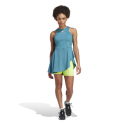 Женская теннисное платье adidas Pro Dress Women - Petrol, Neon Yellow