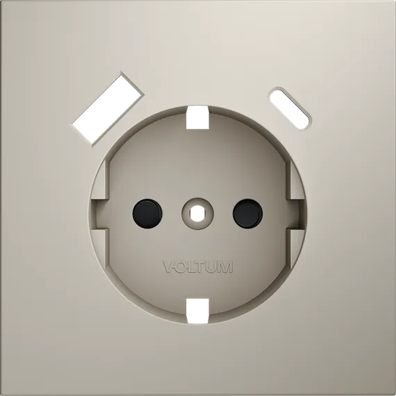 Накладка для розетки с заземлением и защитными шторками, с USB A+C Voltum S70 Кашемир VLS001003