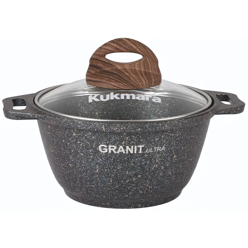 Кастрюля 1л «Granit ultra»(blue) со стеклянной крышкой кгг12а