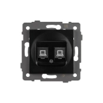 Механизм компьютерной розетки двойной SCT-MPC2-PL-BK-V (RJ-45, CAT6) (Arlight, -)