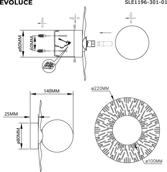 Настенный светильник Lorea SLE1196-301-01 Evoluce
