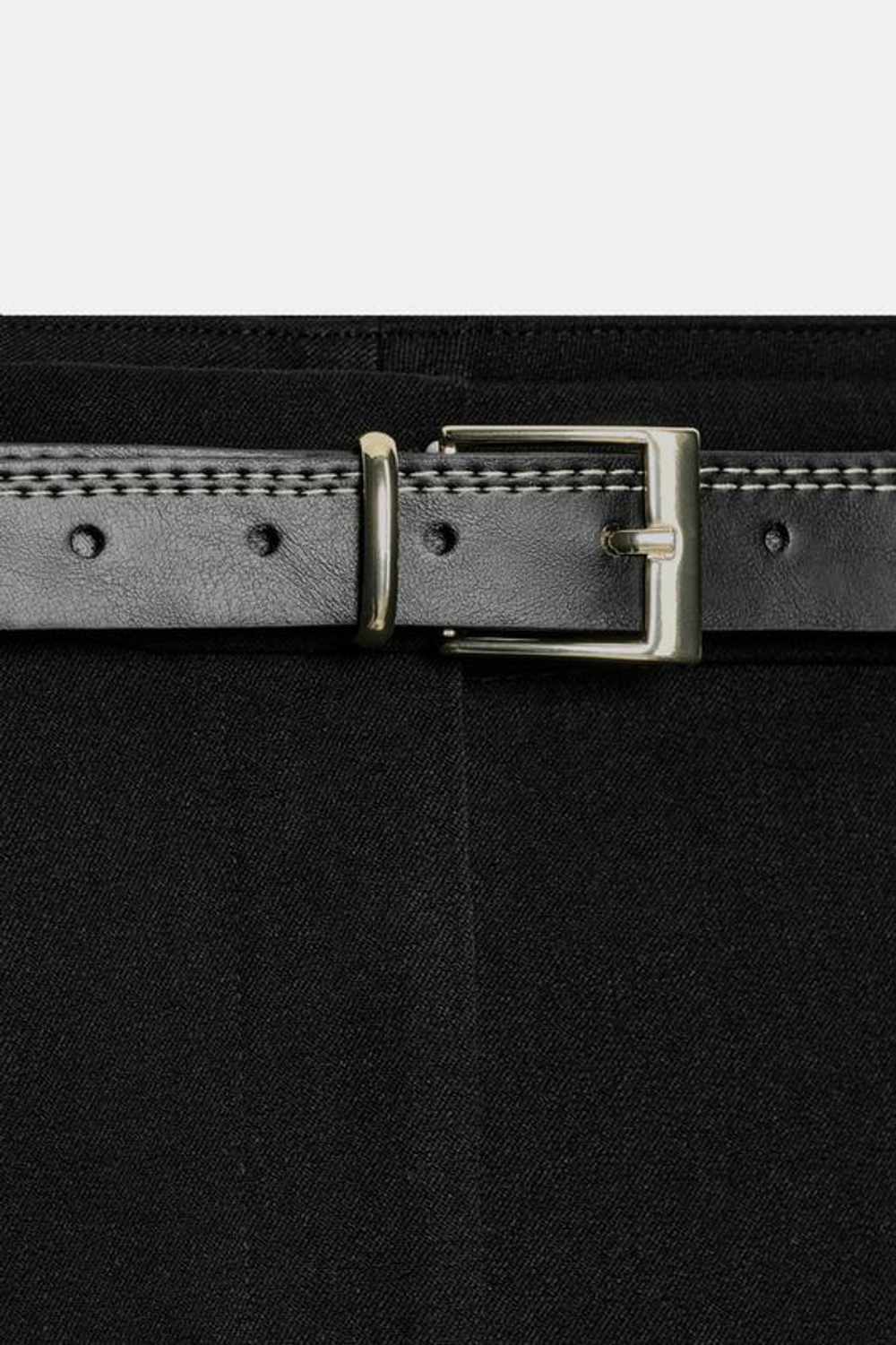 ZARA БРЮКИ FLARE С РЕМНЕМ, ЧЕРНЫЙ