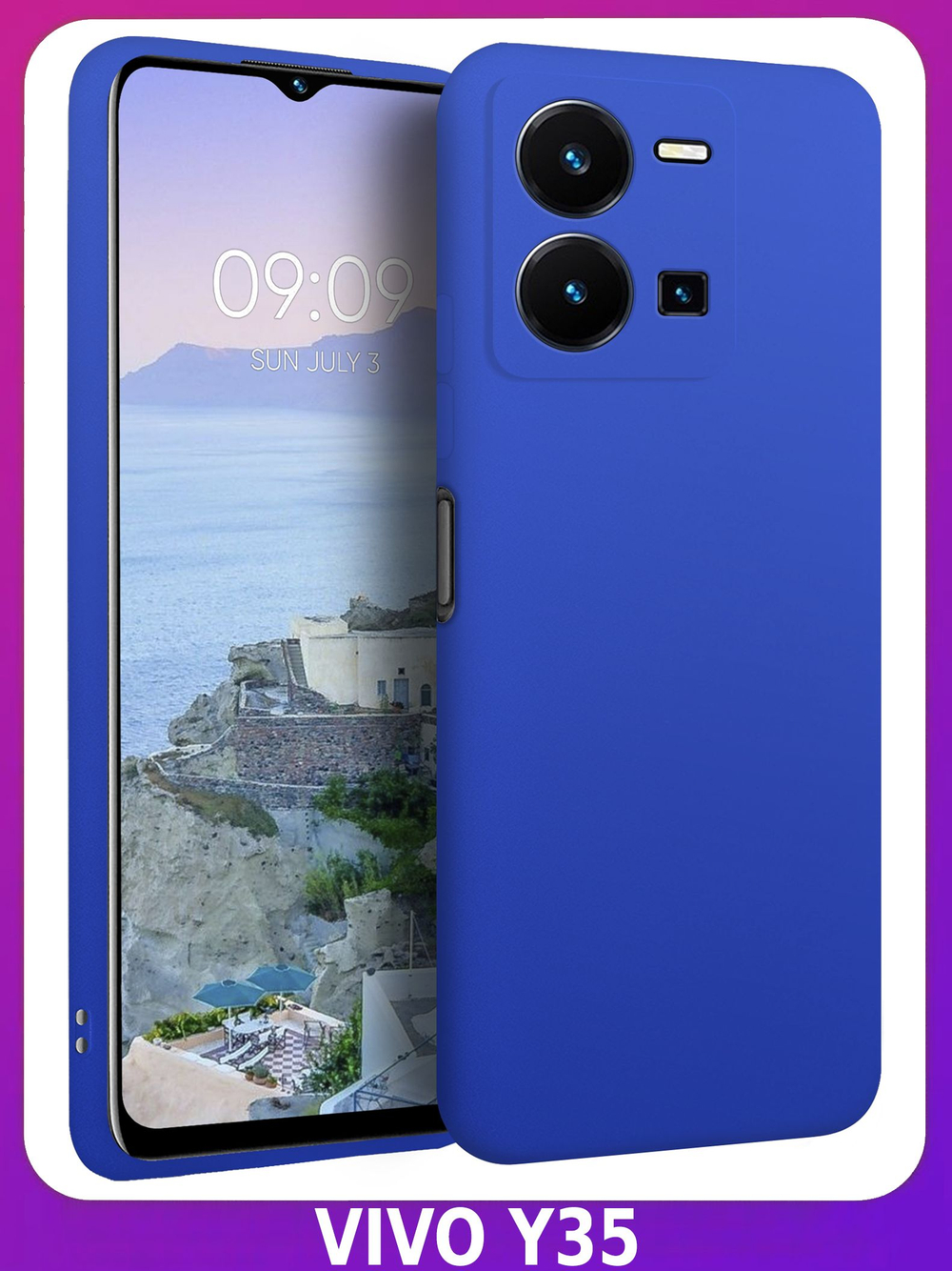 Мягкий Soft Touch чехол из силикона для VIVO Y35 с бархатной подкладкой