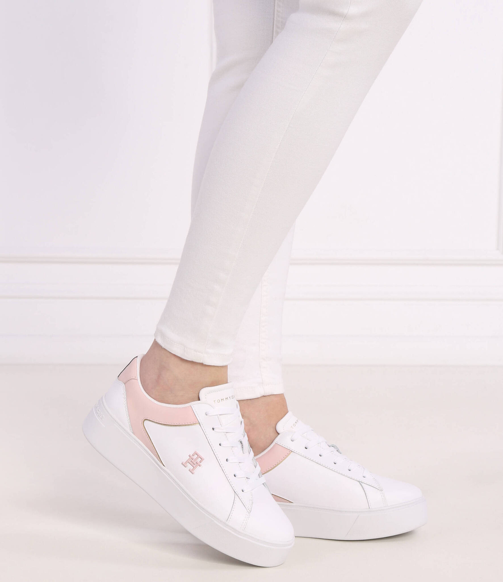 Кожаные кроссовки th platform court Tommy Hilfiger - белый(FW0FW07910)