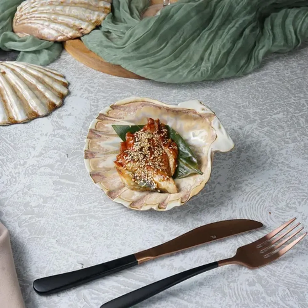 Блюдо для подачи 15*15 см h5,5 см 125 мл емкость для закусок Pearl Shell Frutti di Mare P.L. [1]