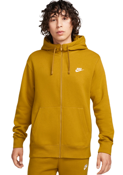 Мужская теннисная кофта Nike Swoosh M Club Hoodie FZ BB - bronzine/bronzine/white