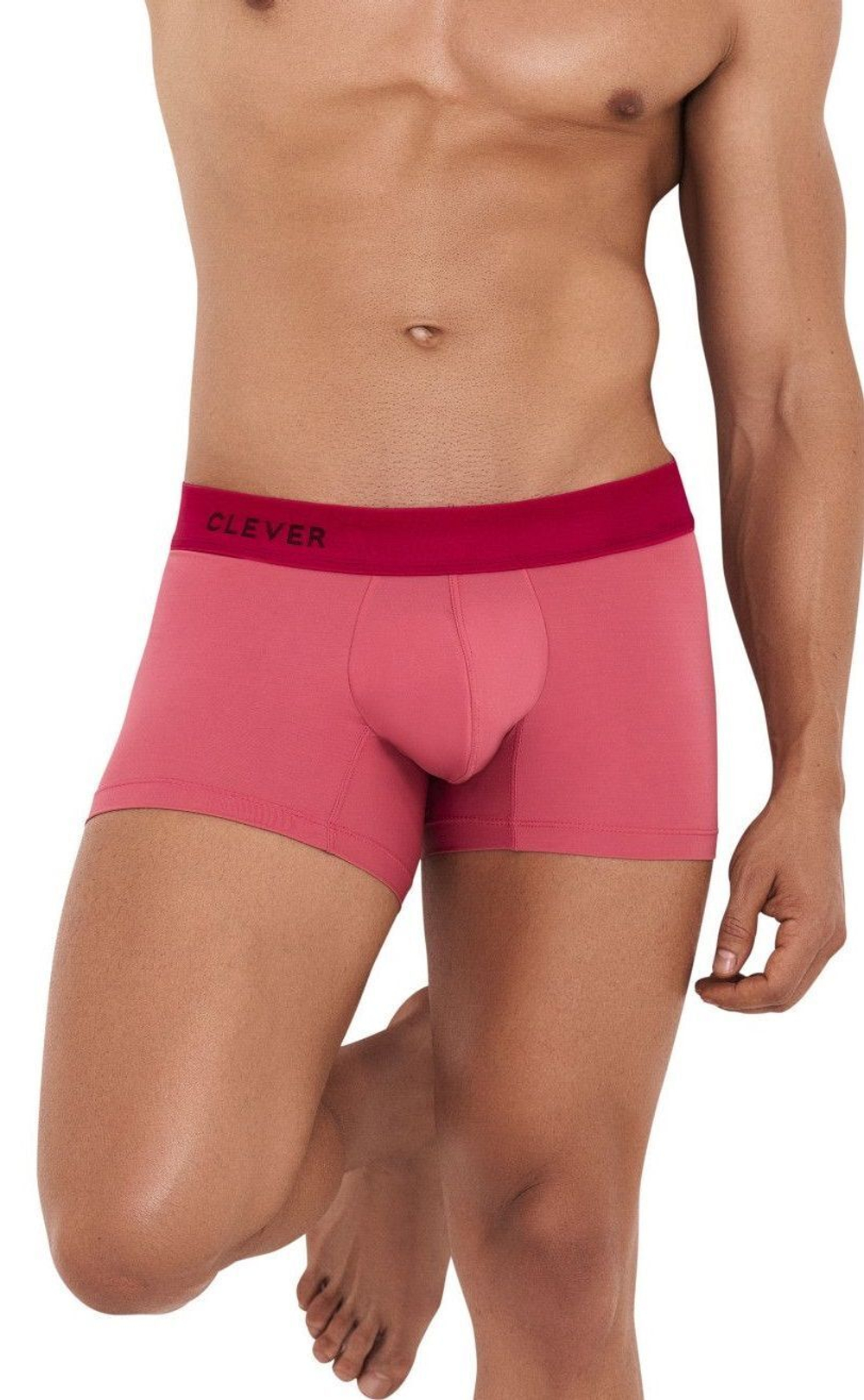 Розовые трусы-боксеры с красной резинкой Fervor Boxer (Размер: M) (Цвет: розовый)