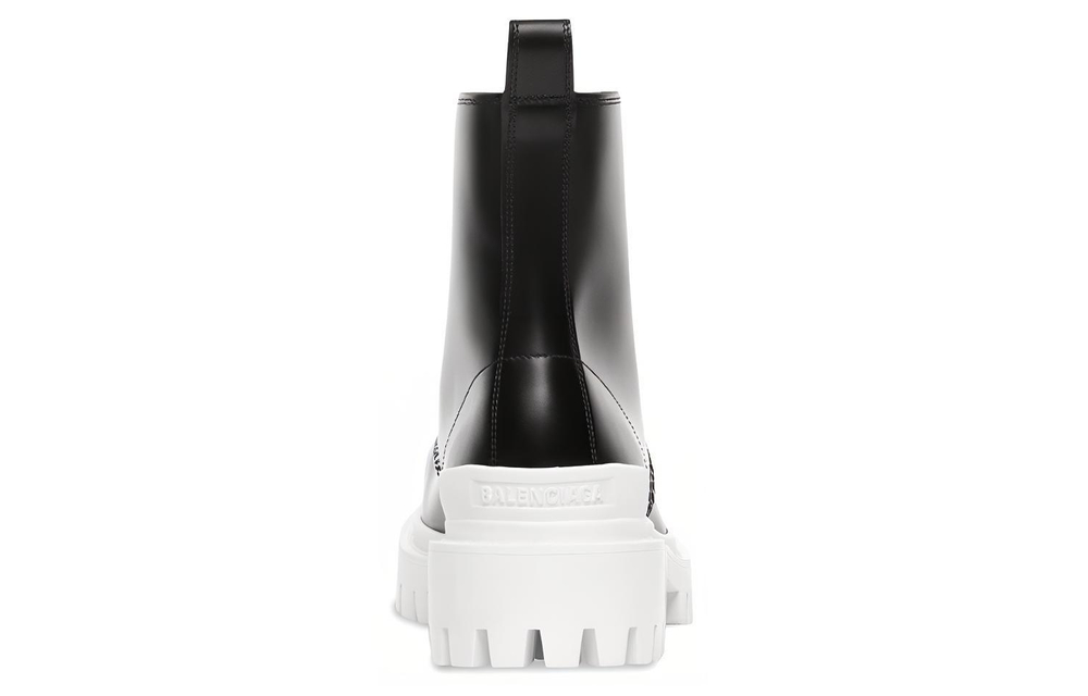 Balenciaga Strike Lace Up Boot Black White