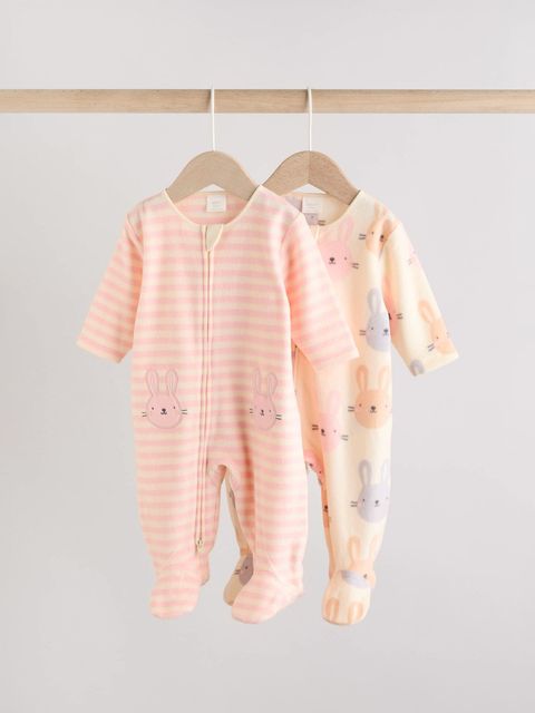 Комбинезон / Cлип для малышей флисовый Next AW2-306, 2 шт., Розовый