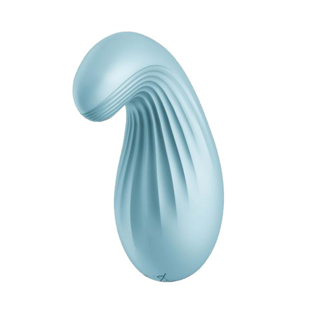 Голубой клиторальный вибромассажер 9см Satisfyer Dipping Delight
