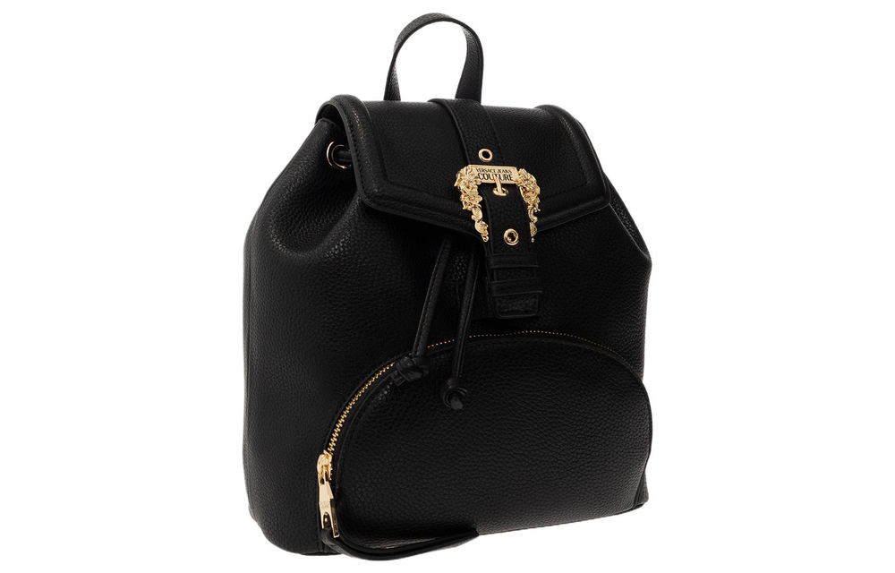 VERSACE JEANS COUTURE Artificial Leather Backpack Large Women"s Black