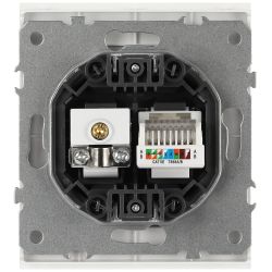 Розетка ЭРА Arktik 16-3110-08 комбинированная RJ45+TV белый матовый | Эра Arktik