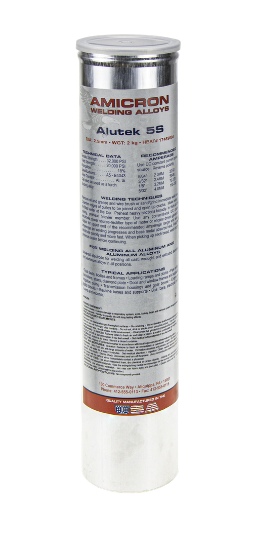 Alutek 5S d.2,5 (уп 2кг) Сварочные электроды Amicron W.A. (2/8) 06AMAL25