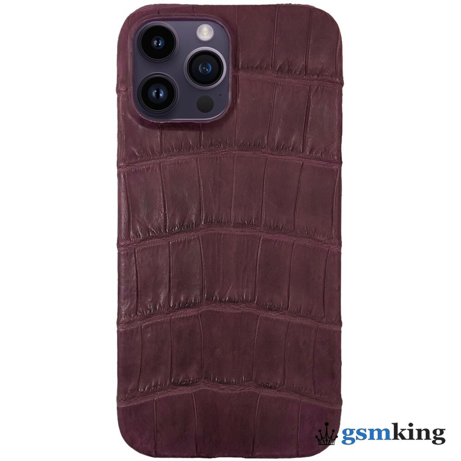 Leather Case for iPhone 14 Pro Max Croco Red (Красный крокодил)