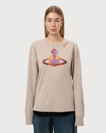 VIVIENNE WESTWOOD RED LABEL ЛОНГСЛИВ СЕРЫЙ С ПРИНТОМ ВИДЕ ЛОГОТИПА БРЕНДА