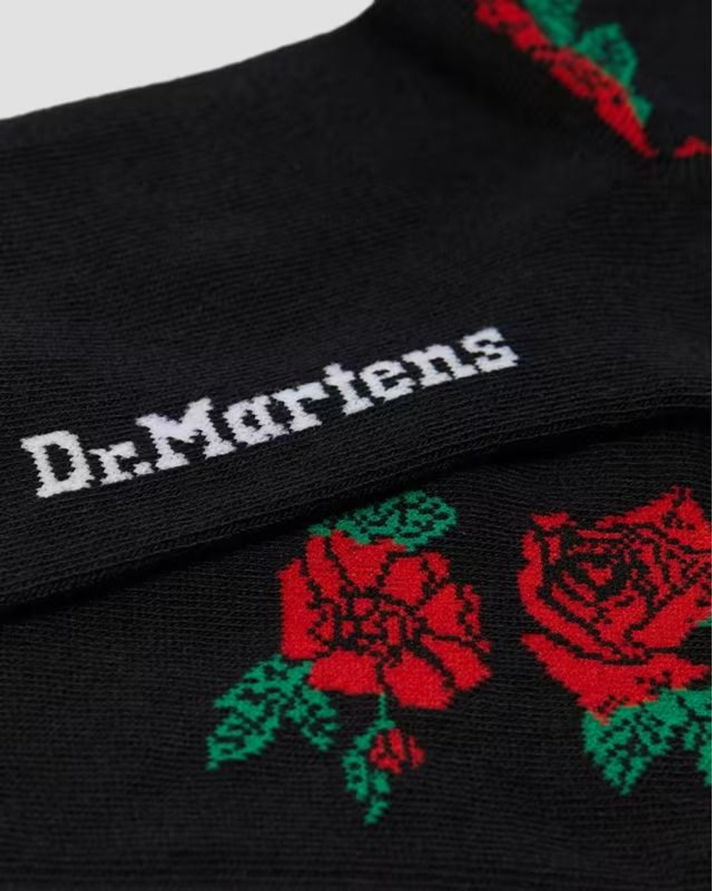 DR. MARTENS Носки черные с цветочным узором, M/L (42-48), 1 пара (Португалия)
