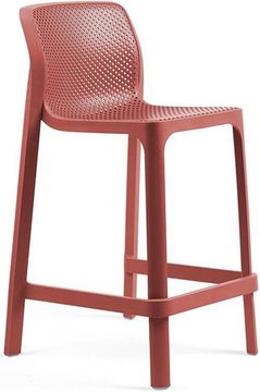 Стул пластиковый полубарный Net Stool Mini цвет коралловый