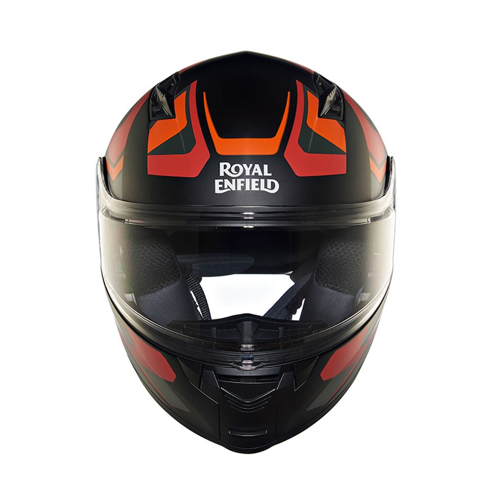 Шлем интеграл Royal Enfield, цвет - черно-оранжевый матовый, размер - L (600 мм), арт. RRGHEP000585 (HESS22014MATT BLACK & ORANGE)
