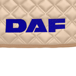 Ковры Daf XF-105 с 2006 года (механика) (экокожа, бежевый, бежевый кант, синяя вышивка)