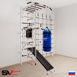 Шведская стенка Sv Sport 56510 (Турник рукоход/Брусья/Стойка/Скамья/Канат/Лестница/Цепь/Мешок 15кг/Канатный лаз)
