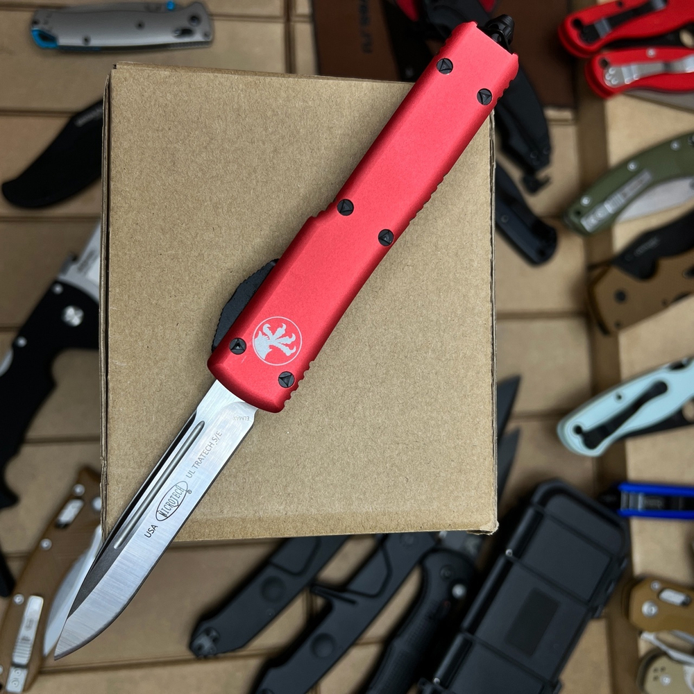 Нож Microtech Ultratech S/E - красная рукоять, клинок сатин RK-355
