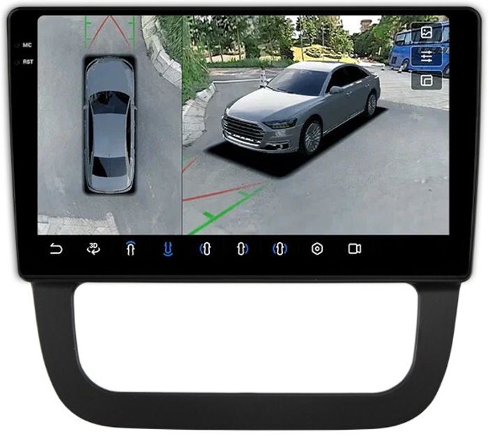 Магнитола для Volkswagen Jetta 5 2005-2010 (климат 2) - FarCar BX3227M-360 монитор 10.36" 2K QLED на Android 13, Быстрая, CarPlay, 4G SIM-слот, 4 камеры в комплекте
