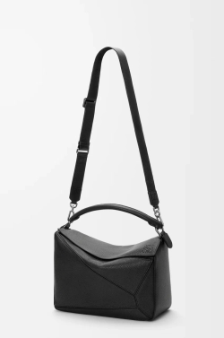 Loewe Большая сумка Puzzle мягкой зернистой телячьей кожи, черный