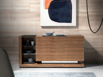 Сервант MK1317A /3140 ореховый с черным стеклом