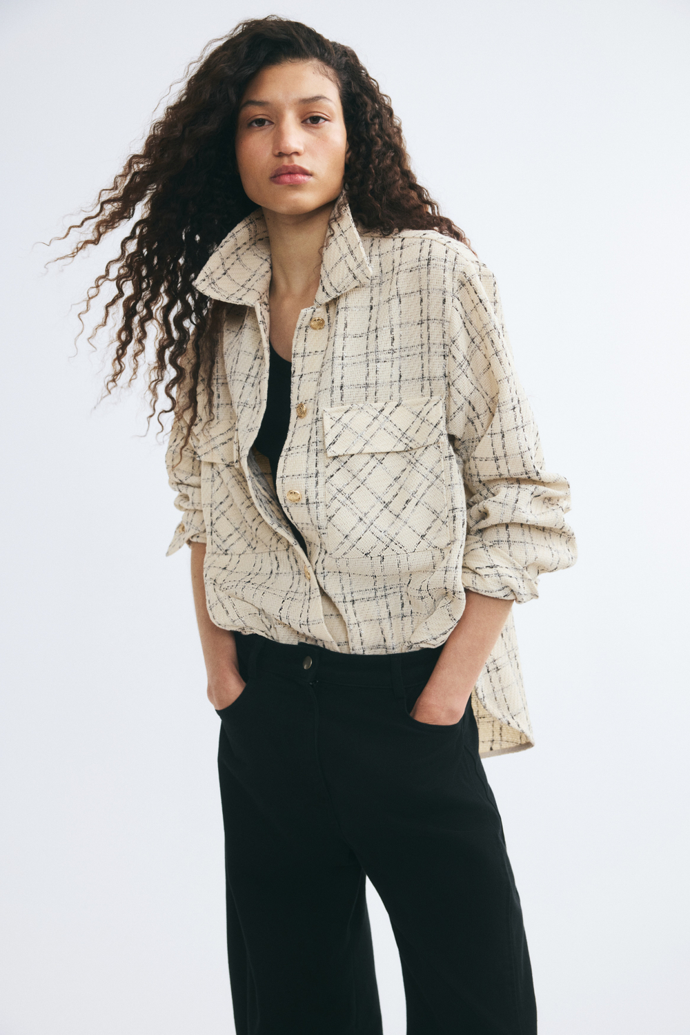 Рубашка-куртка из ткани букле - H&M