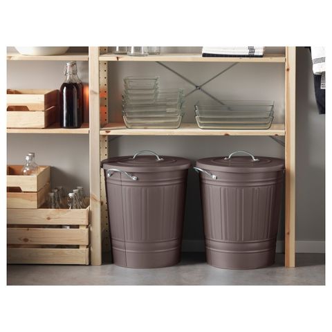 Мусорное ведро IKEA KNODD (КНОДД), Серый, 40 л