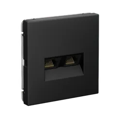 Розетка компьютерная RJ45 + RJ45, кат. Systeme Electric ArtGallery Карбон GAL001088