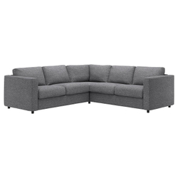IKEA VIMLE  (ИКЕА ВИМЛЕ)  -  Чехол на угловой диван, 4-местный - Лейде серо-чёрный