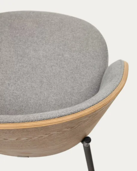 Стул Eamy светло-серый с натуральной отделкой