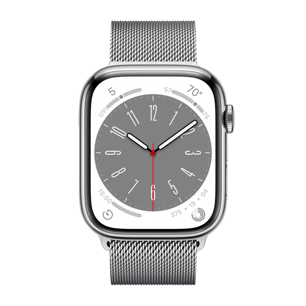 Умные часы Apple Watch Series 8 GPS + Cellular, 41mm, Stainless Steel Case with Silver Milanese Loop (Серебристый)