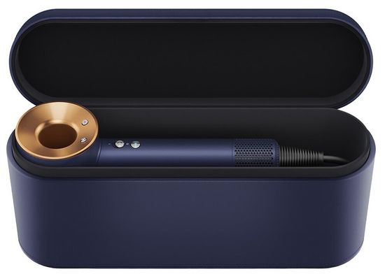 Фен Dyson Supersonic HD07 с кожаным чехлом, синий/медный (Prussian blue/Copper) EU