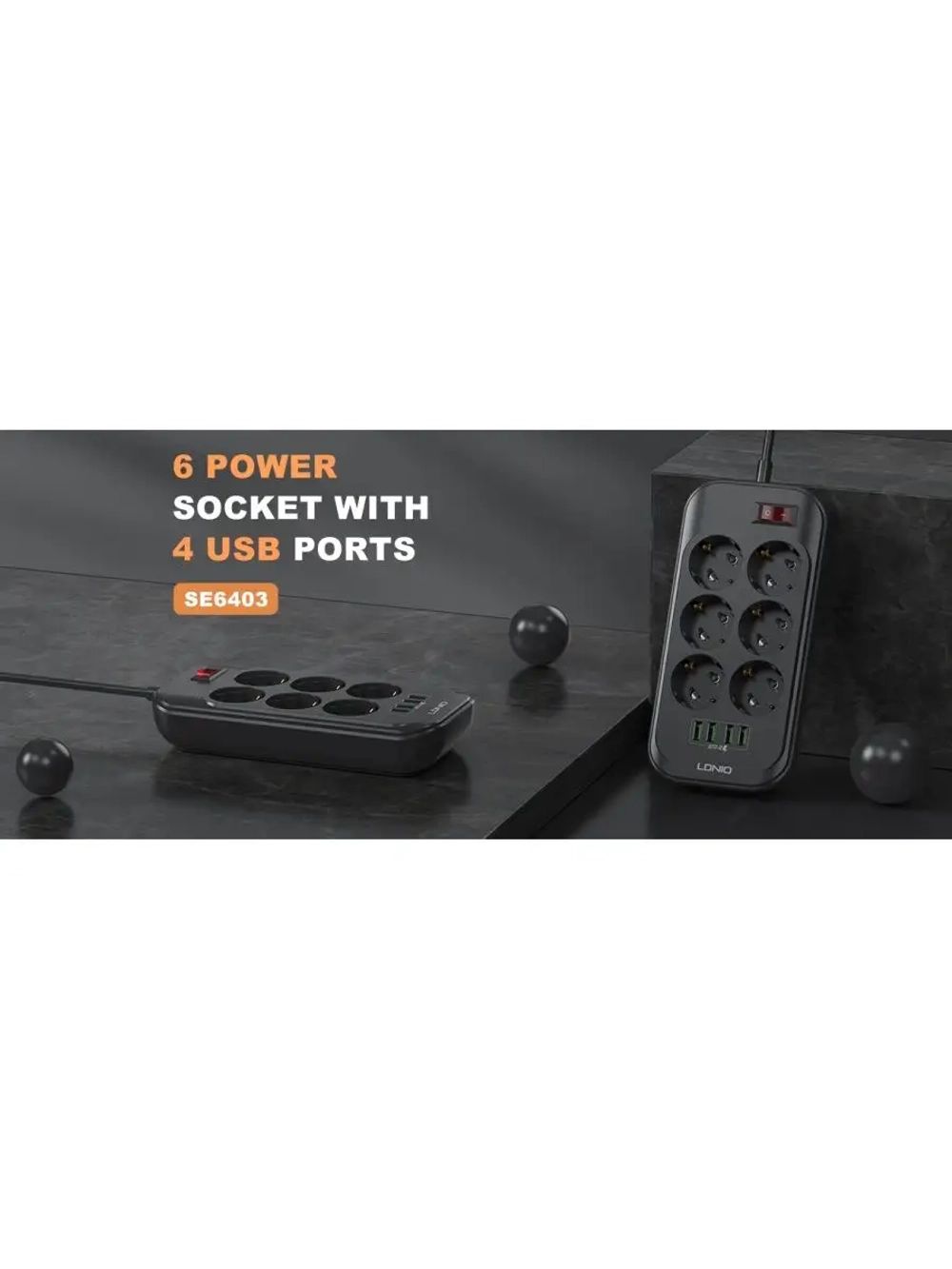 Удлинитель сетевой фильтр с 4 USB