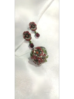 Ювелирные серьги серебро 925 стразы фианит эмаль