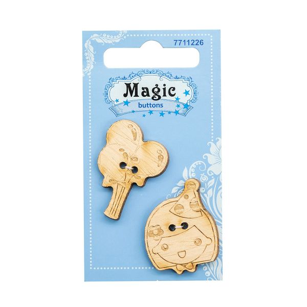 Украшения декоративные: пуговицы Девочка, 2 шт, Magic Buttons BBL023-MX-V