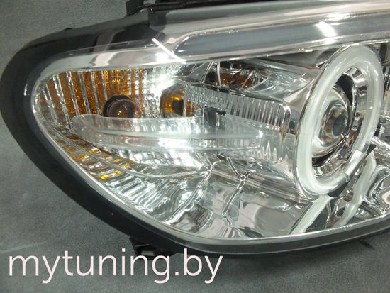 Передние фары Angel Eyes для BMW 3 E46 Coupe / Cabrio (03-06) CCFL Chrome XENON