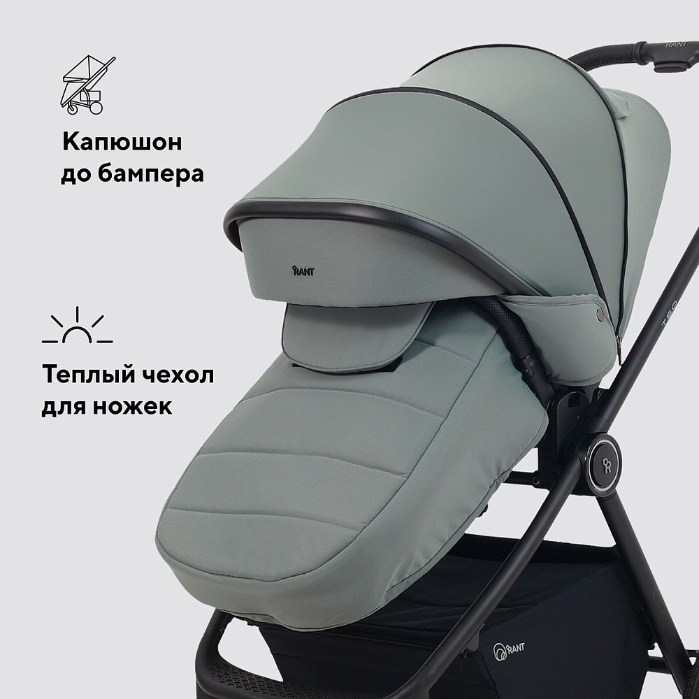 Детская коляска Rant Teo Soft 3 в 1 с автокреслом Evomax Black Olive