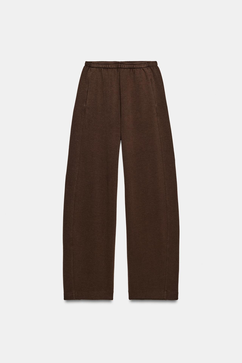 ZARA БРЮКИ ИЗ ТКАНИ ИНТЕРЛОК С ЭФФЕКТОМ ПОТЕРТОСТИ, КОРИЧНЕВЫЙ