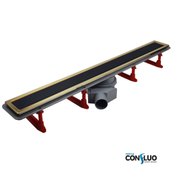 Душевой лоток Pestan Confluo Premium Line 950 Black Glass Gold